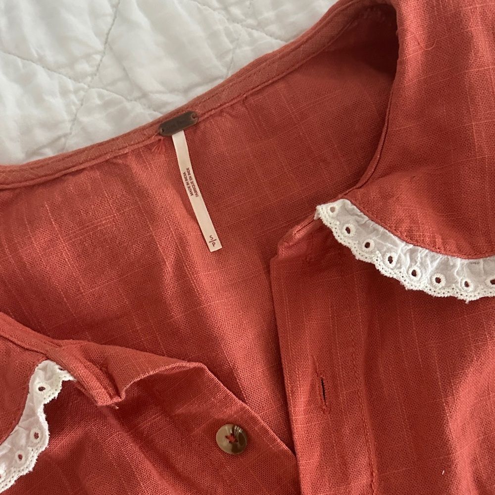 Free People Rust Orange Set with Lace Trim - Picture 5 of 9